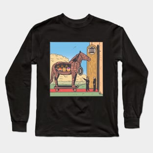 Pirate Chain Monero Wownero Bitcoin Trojan Horse Long Sleeve T-Shirt